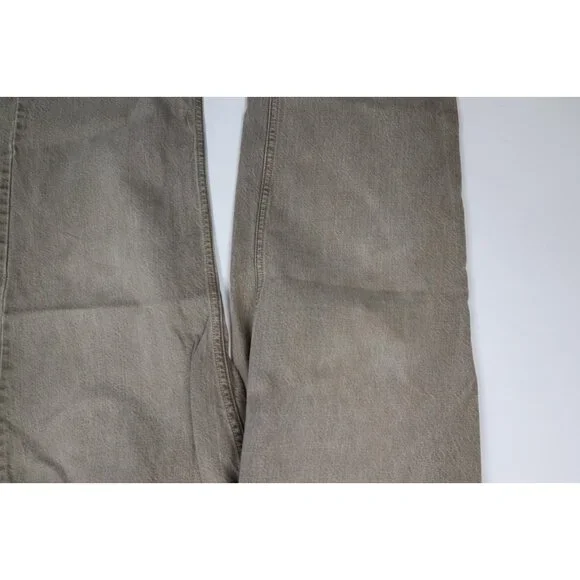 Vintage LL Bean Mens 34x30 Faded Stonewash Wide Leg Denim Jeans Beige Cotton